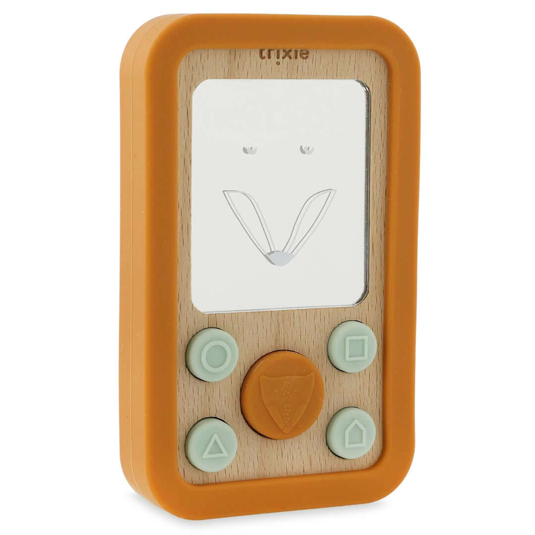 Wooden Silicone Baby Toy Phone Fox Design