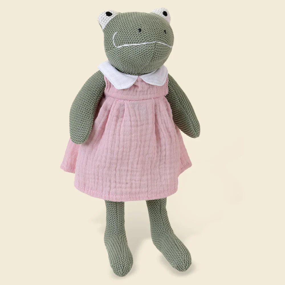 Green Frog Soft Toy with Removable Dress