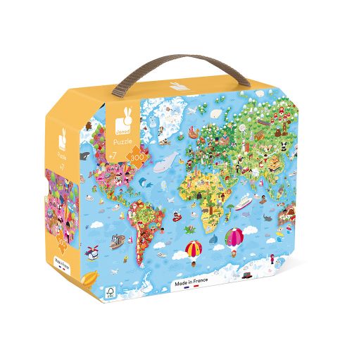 Janod: World Giant Puzzle - 300 Pcs